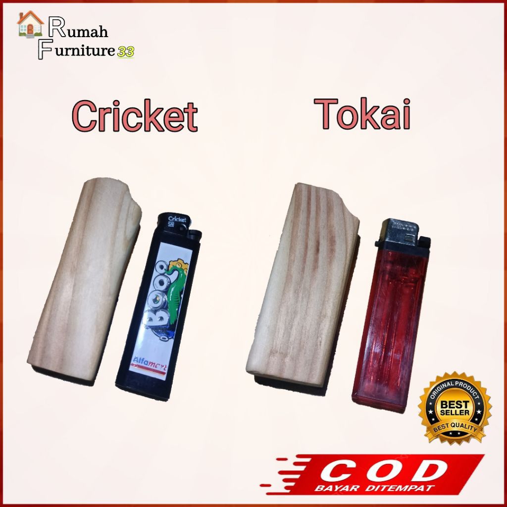Cover korek gas cricket & tokai kayu jati unik keren || Wadah korek api