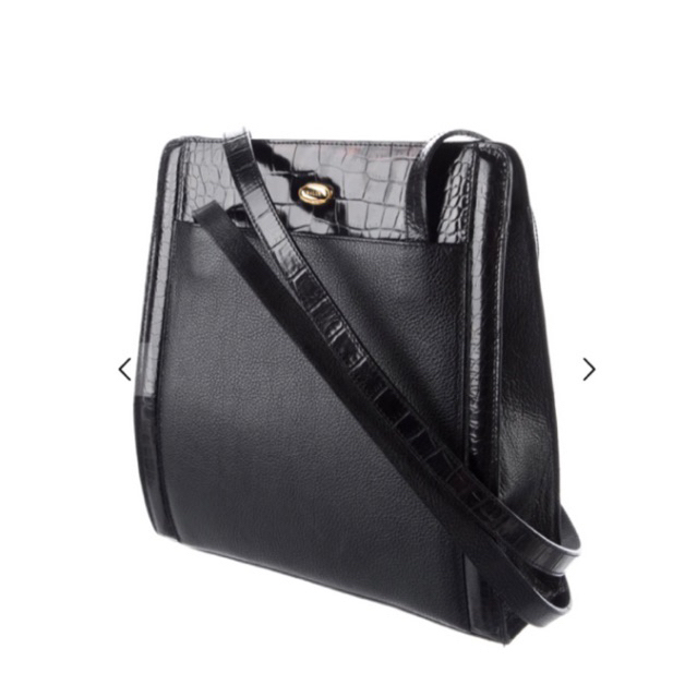 VINTAGE BALLY BAG ELEGANT BLACK LEATHER CROCODILE