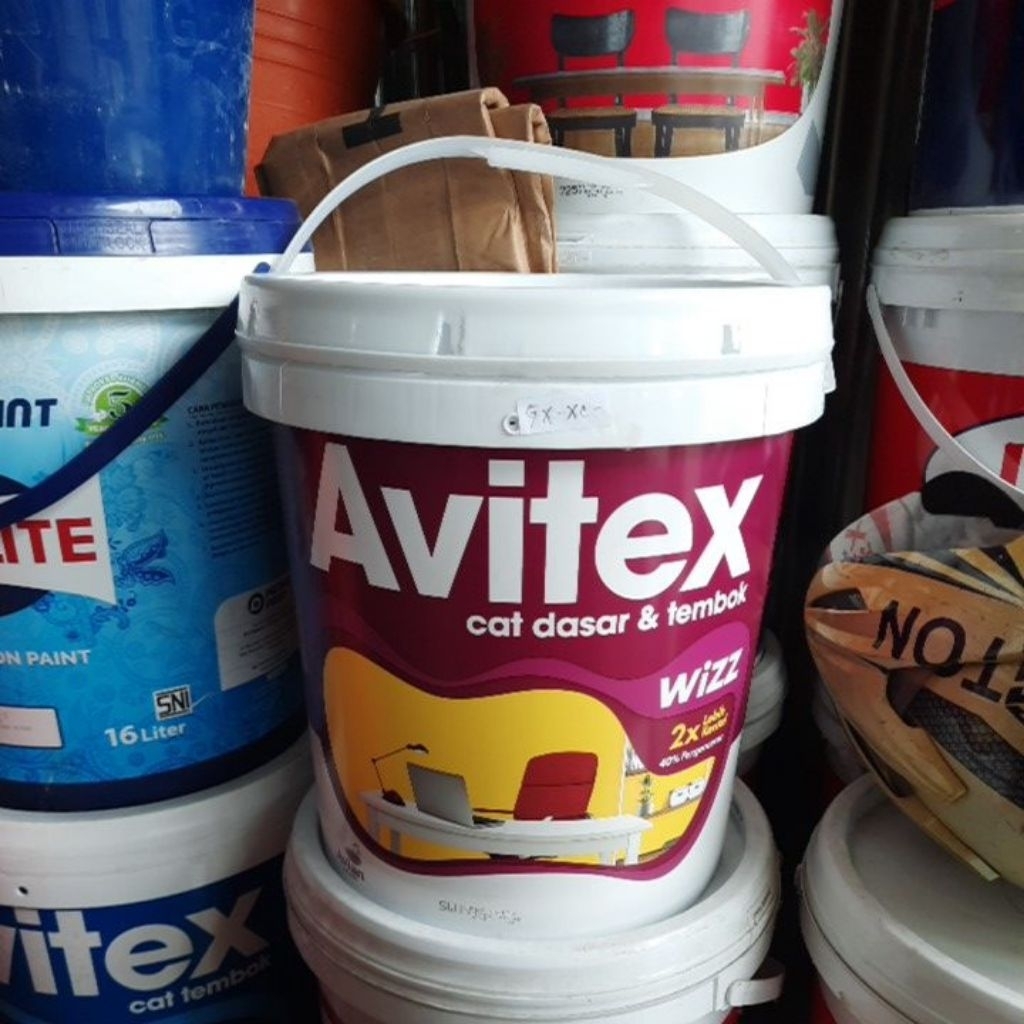 KHUSUS INSTANT - Cat Tembok Putih 20kg Avitex Wizz / Cat Avitex Wizz 1 Pail isi 25kg warna Putih Avi