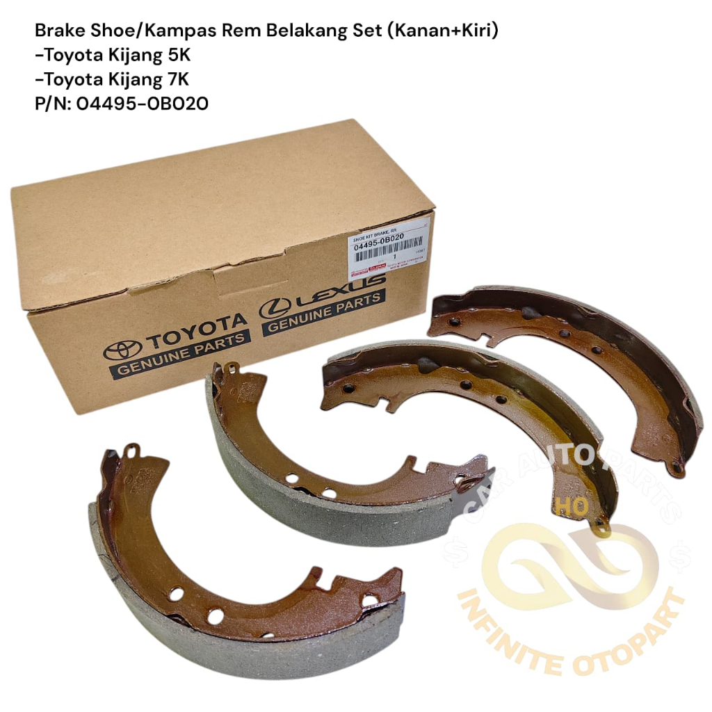 KAMPAS REM BELAKANG BRAKE SHOE TOYOTA KIJANG 5K 7K 04495-0B020