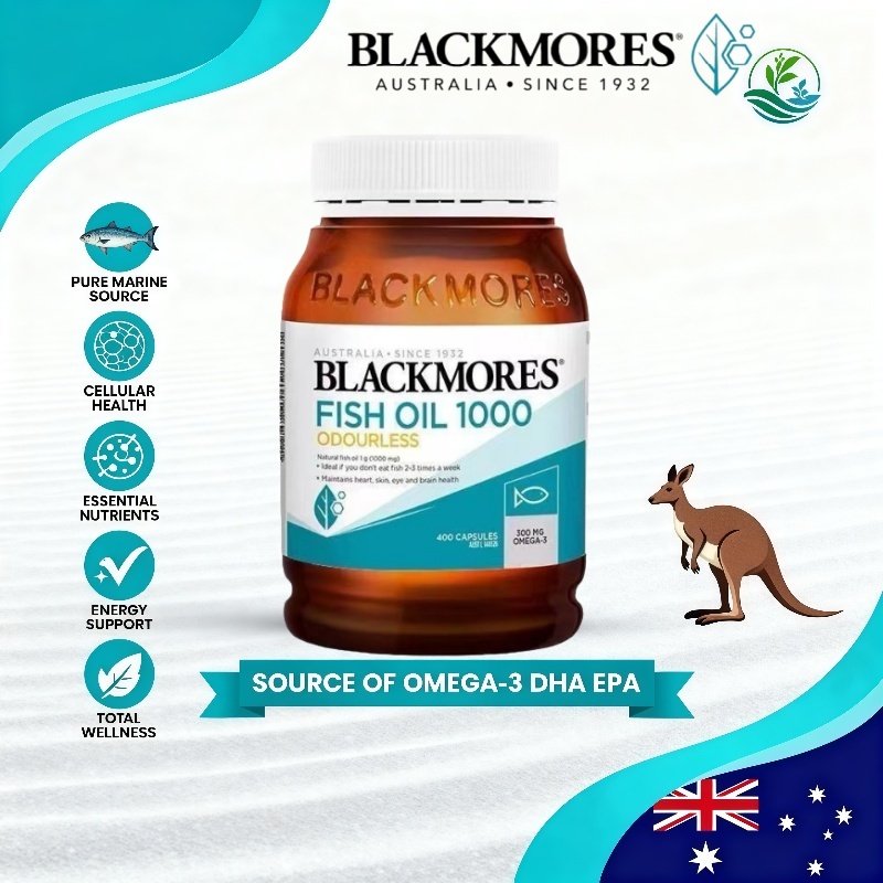 Blackmores Fish Oil 1000mg Omega3 - 400 Capsules Odourless / Omega 3 Blackmores