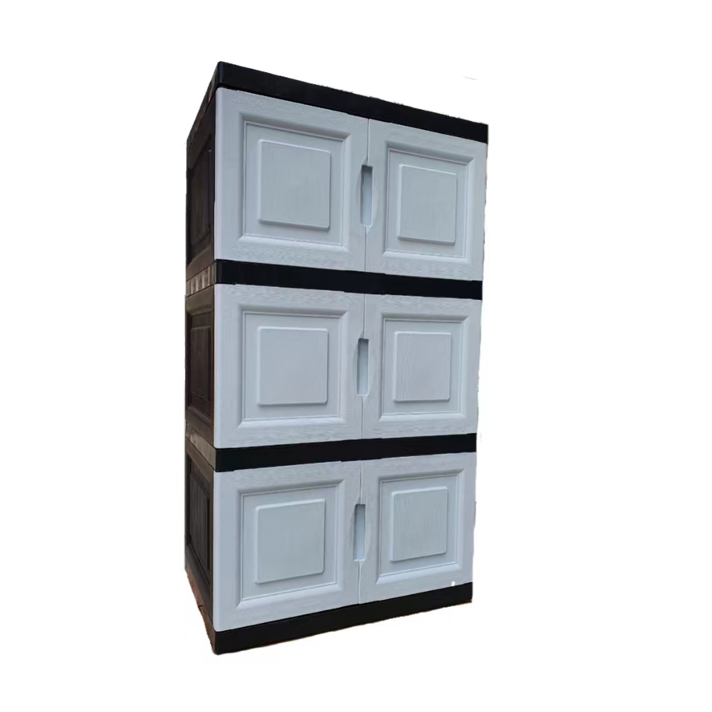 LEMARI PLASTIK SUSUN JUMBO MOTIF SERAT KAYU - PRIMA STAR