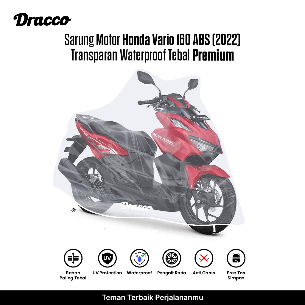 Sarung Motor Vario 160 ABS 2022 Transparan Tebal Waterproof Premium Penutup Anti Hujan Anti Gores