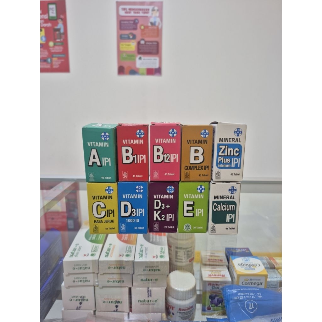 VITAMIN IPI VIT A VIT B1 B12 B COMPLEX VIT C VIT D3 VIT D3 K2 E MINERAL CALCIUM ZINC PLUS ALL VARIAN