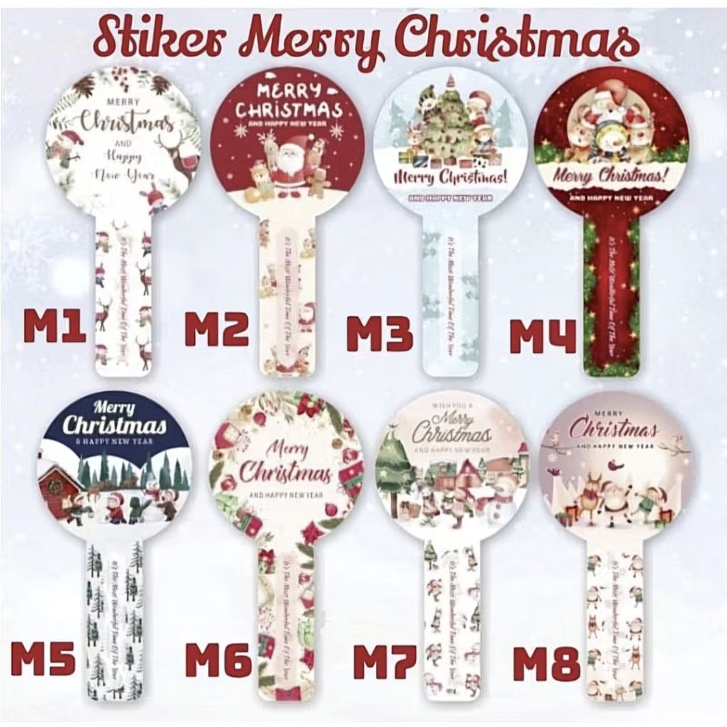 Stiker Segel Lidah Toples Kue NATAL Sticker CHRISTMAS  Custom Nama
