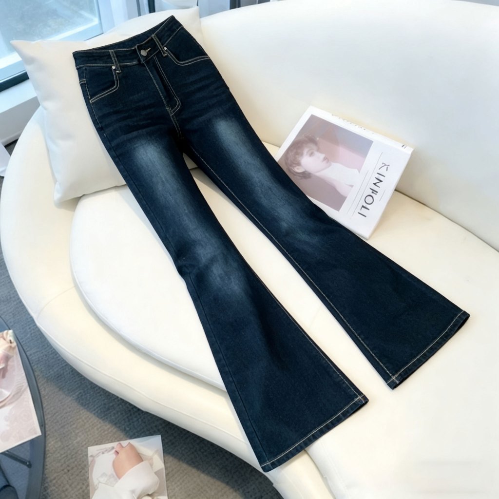 Jeans Kekinian Korea Cutbray Jeans Highwaist Celana Jeans Wanita Kekinian Seksi Flare Jeans