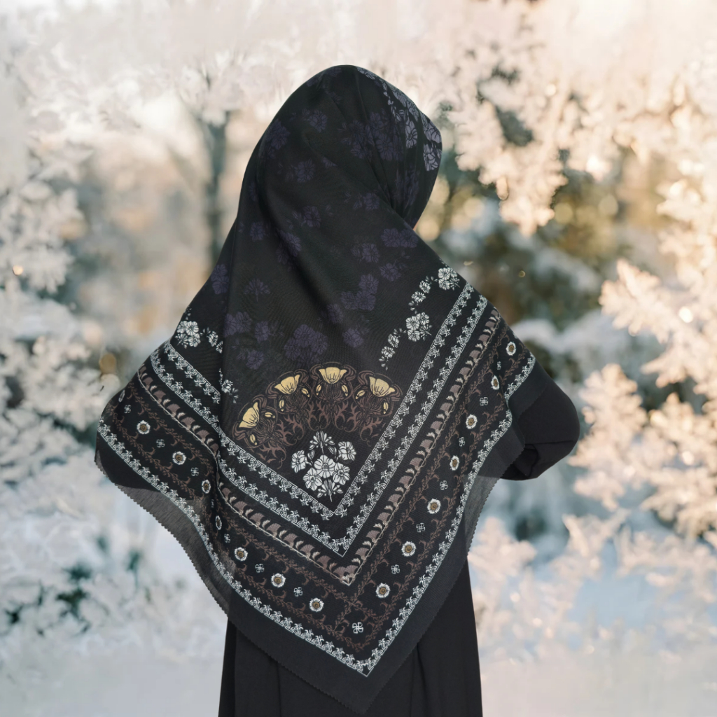 ZAYNA SCARF -- Hijab Motif jumbo 130 x 130 Bahan Voal Premium | Jilbab Segi Empat Motif - Hijab Moti