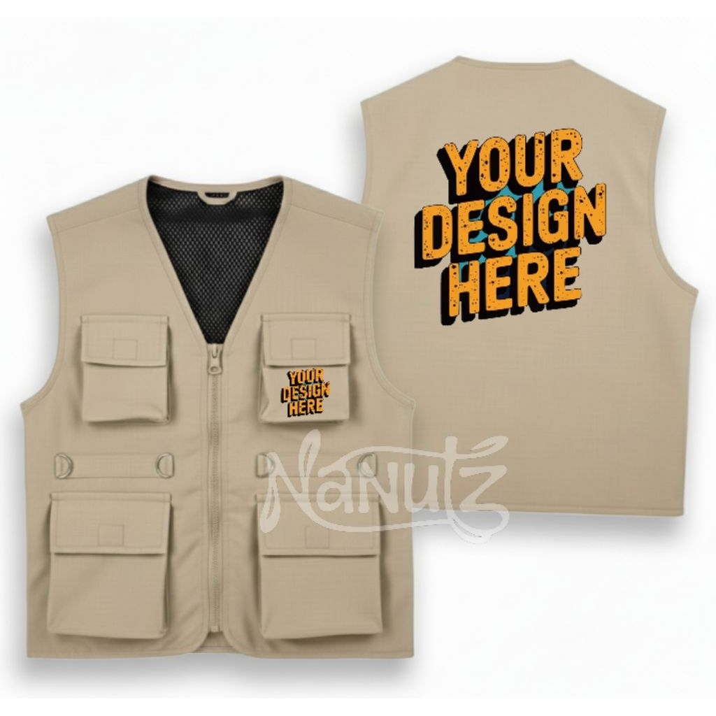 Vest Rompi Tactical Banyak Saku Custom Sablon