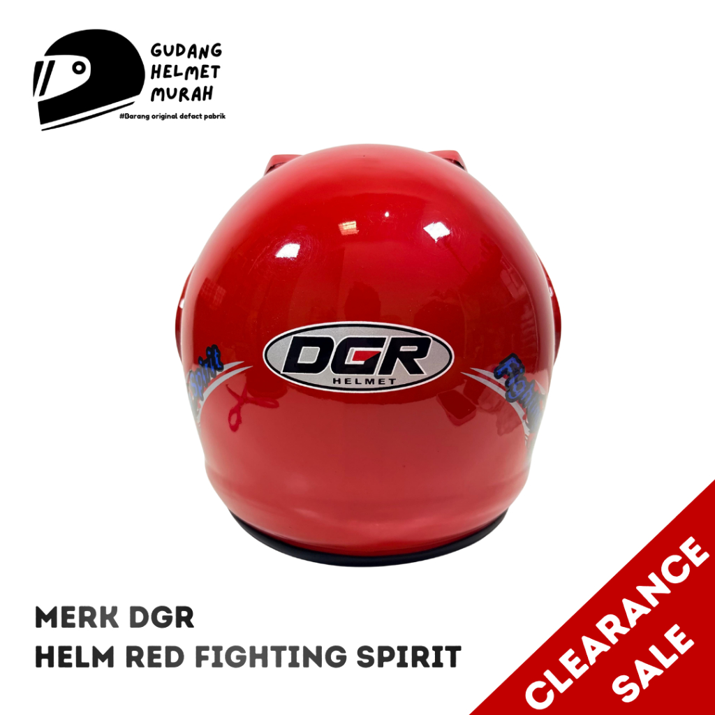 Helm Half Face Warna Merah Merk DGR Untuk Wanita / Pria