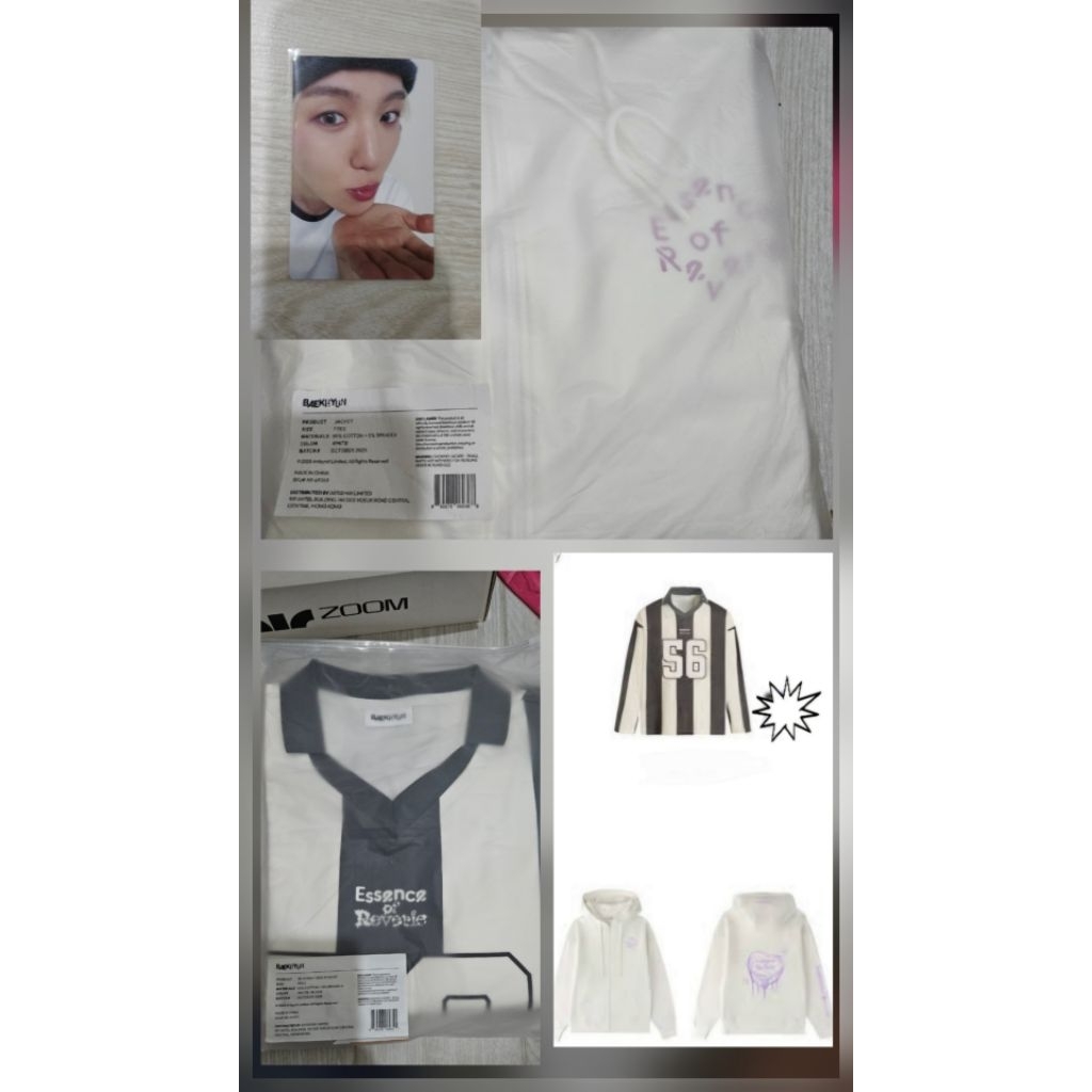 EXO baekhyun reverie singapore sgp bbh hoodie zip up jacket long sleeve grey  shirt only no pc md me