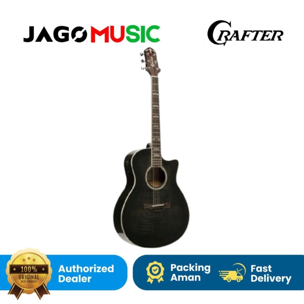 Gitar Akustik Elektrik Crafter Noble TBK Edition Flame Maple Gitar Crafter Noble TBK