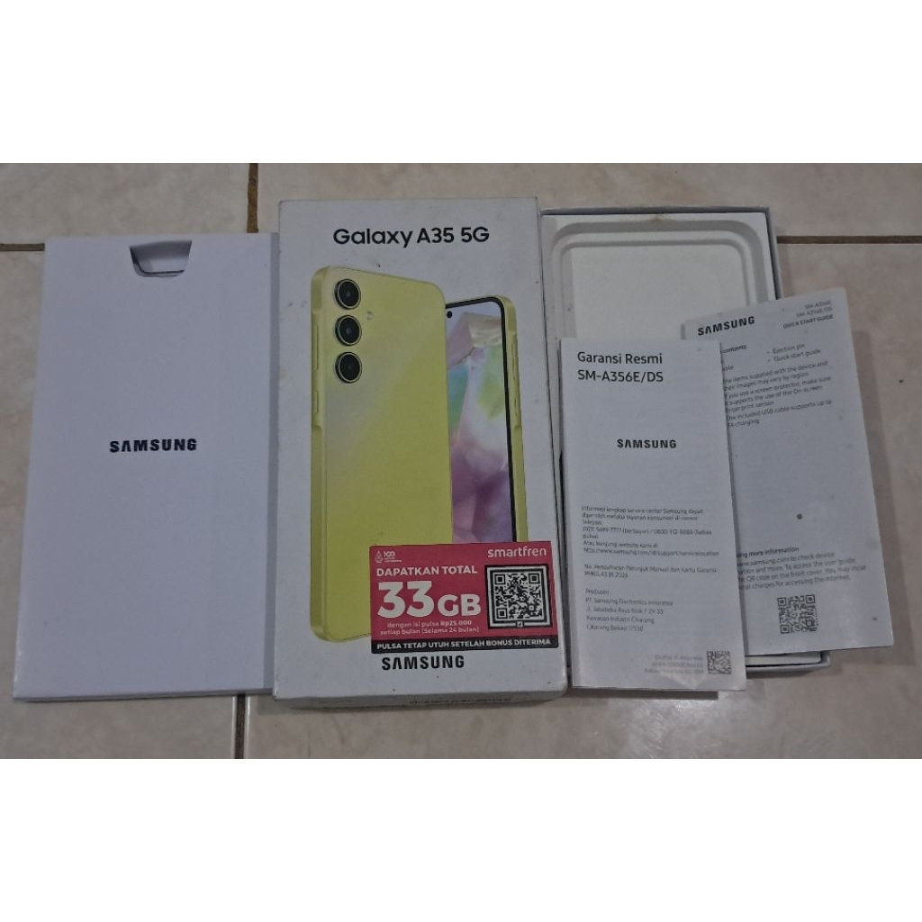 12.12 DISKON PARAHH  Box / Dus samsung A35 5G 8/256gb warna lime/lemon. copotan ori sein