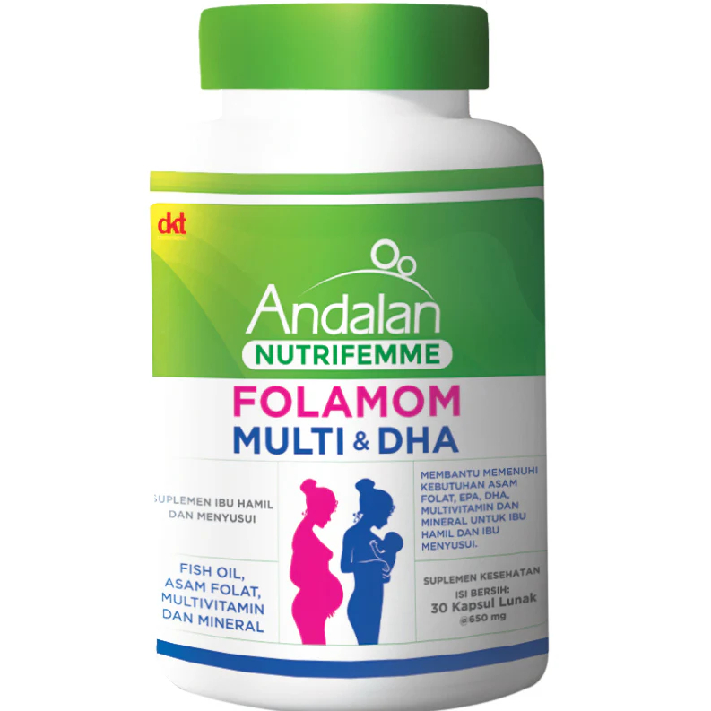 ANDALAN FOLAMOM NUTRIFEMME MULTI & DHA ISI 30 TABLET/NUTRISI IBU HAMIL/VITAMIN IBU HAMIL/DHA