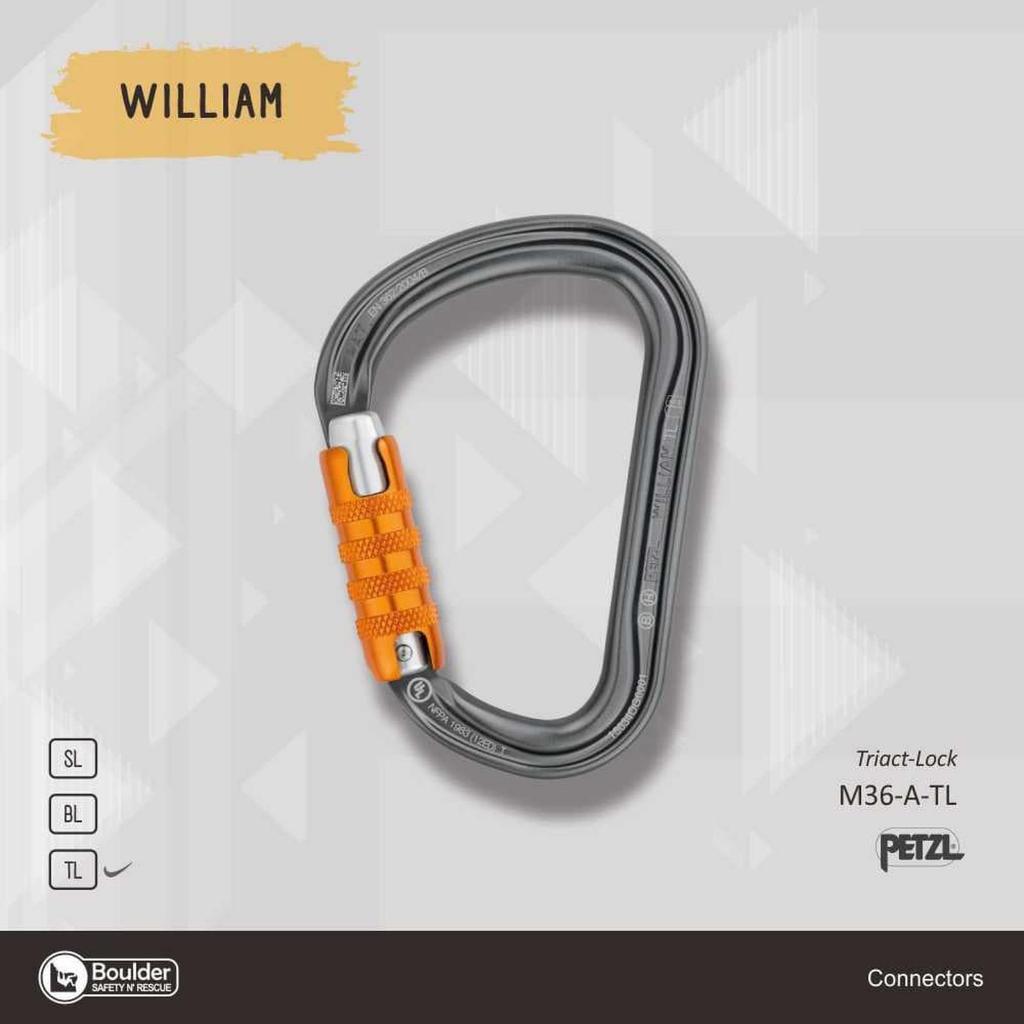 PETZL WILLIAM TRIACT-LOCK CARABINER PREMIUM