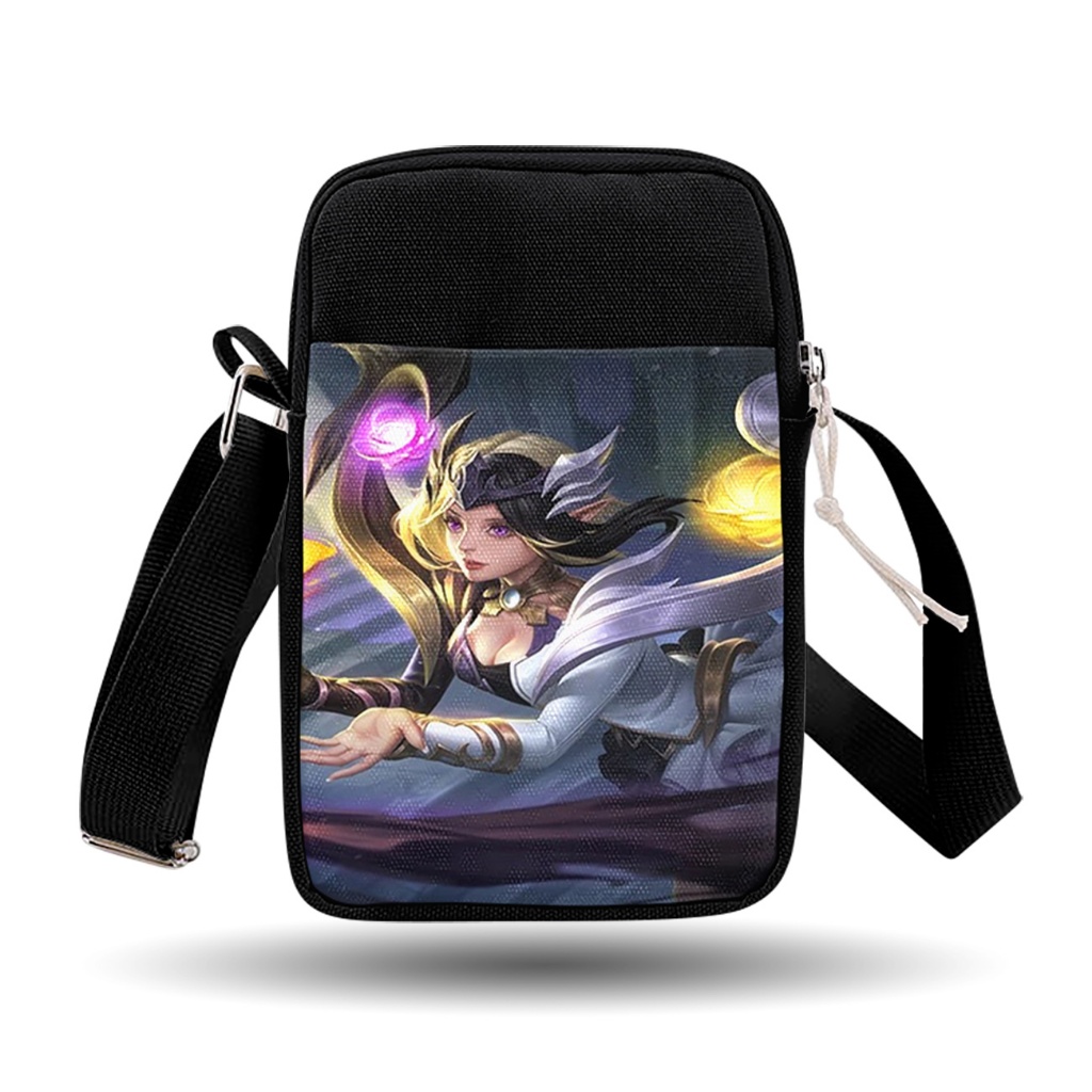Tas Selempang Rabil Bahan Kanvas Waterproof Pria Wanita Motif Lunox MLBB Mobile Legend
