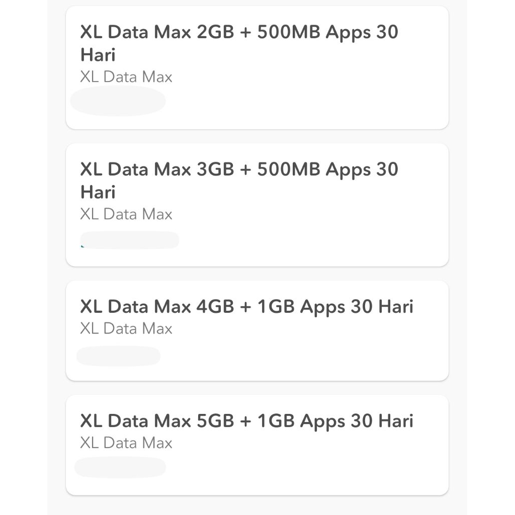 XL DATA MAX 2 GB - 5 GB 30 Hari