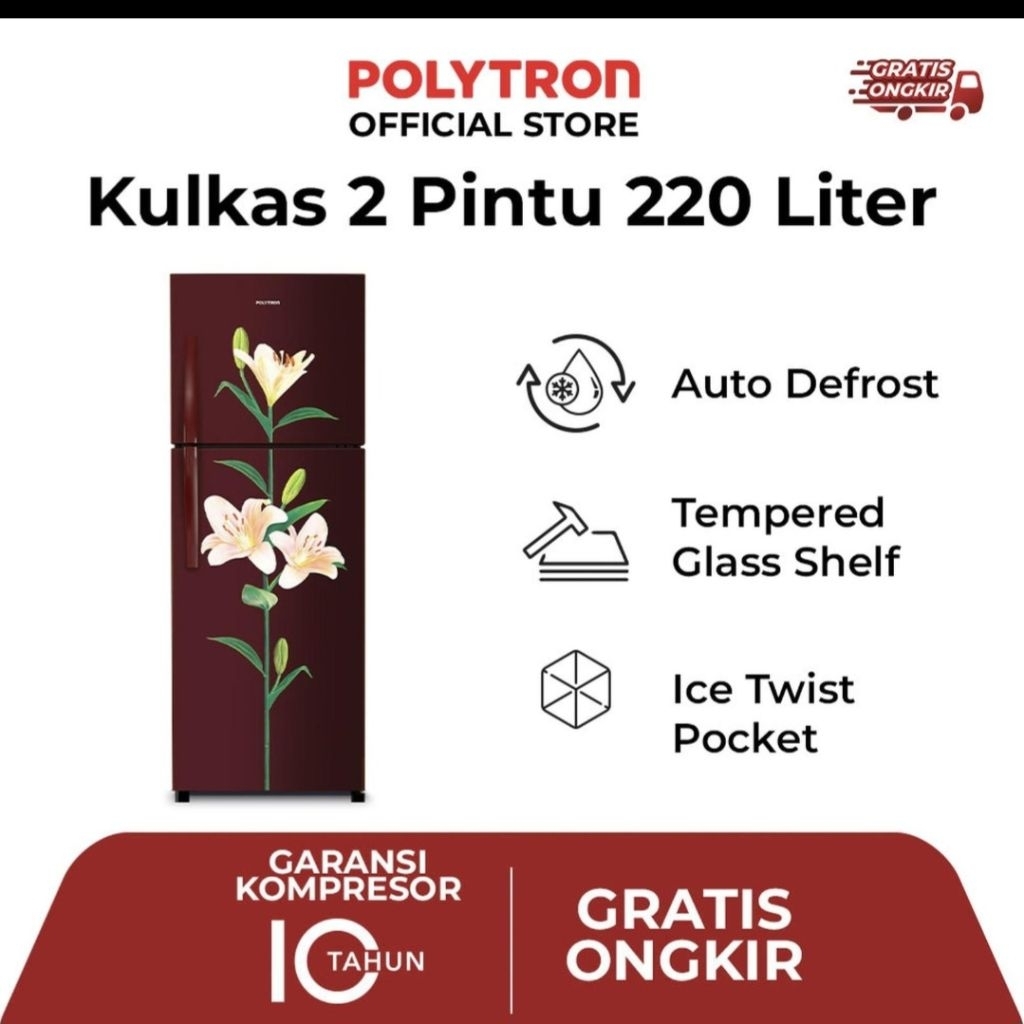 KULKAS POLYTRON 2PINTU PRB 287