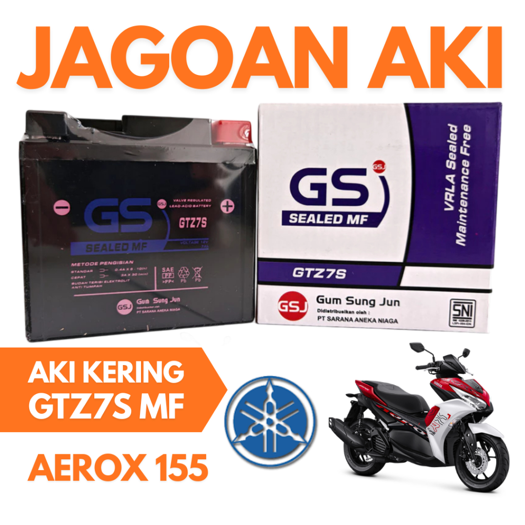 Aki Motor Yamaha Aerox 155 GTZ7S Aki Kering Accu Kering MF