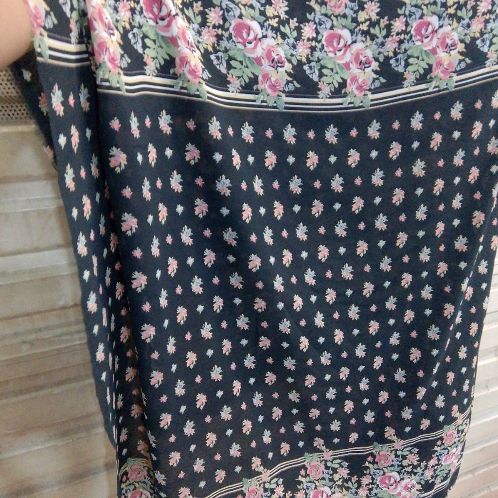 Kain Ceruty Babydoll Motif Bunga | Sifon Ceruti Printing Bahan Gamis Jilbab Dress Wanita Adt