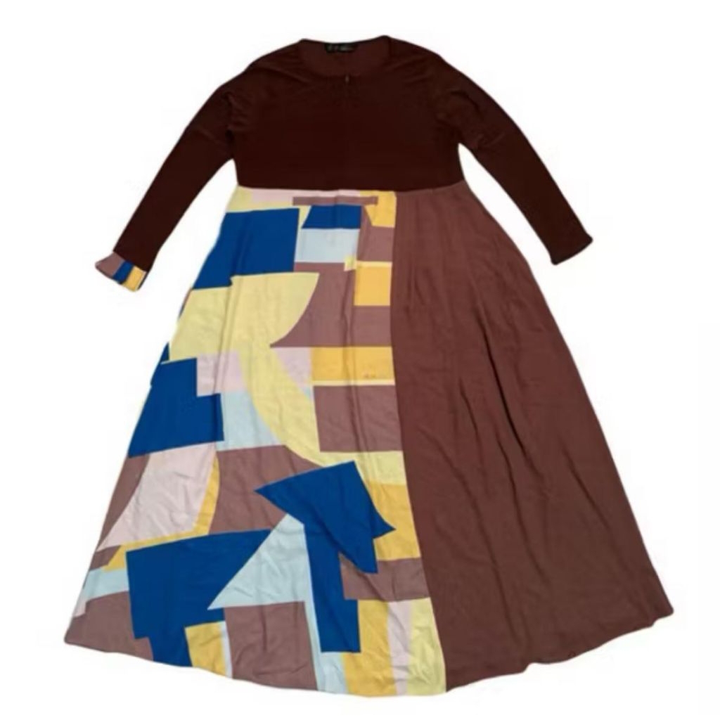 [PRELOVED] SI.SE.SA gamis wanita kekinian motiv multicolor