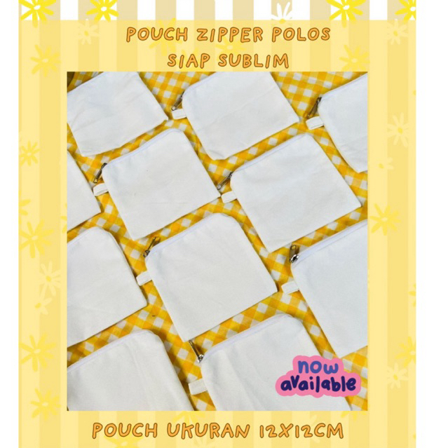 POUCH DOMPET POLOS SIAP SUBLIM KAIN KANVAS POLYESTER PUTIH