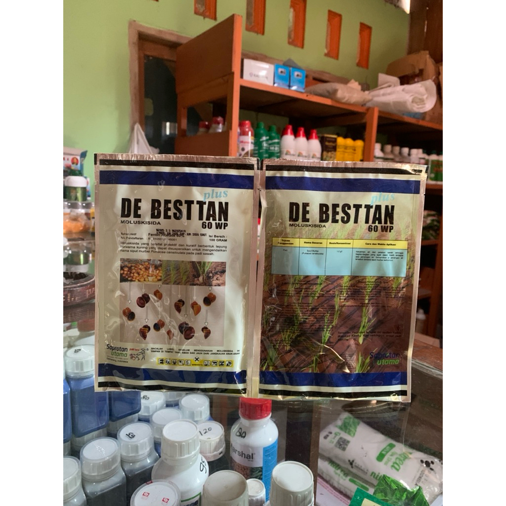 moluksida DE BESTTAN 60WP 100gram obat keong sawah