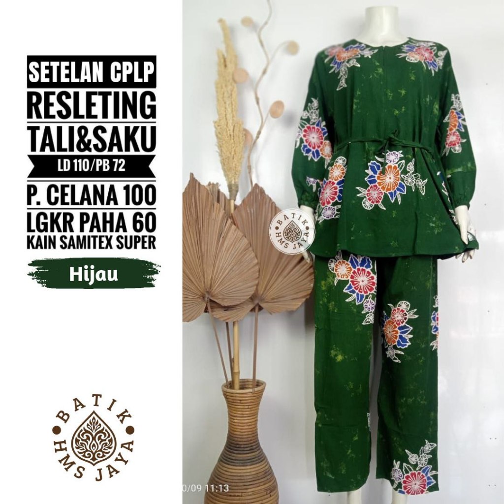 Setelan CPLP One Set panjang celana panjang batik pekalongan cap daily homewear santai ootd pantai k