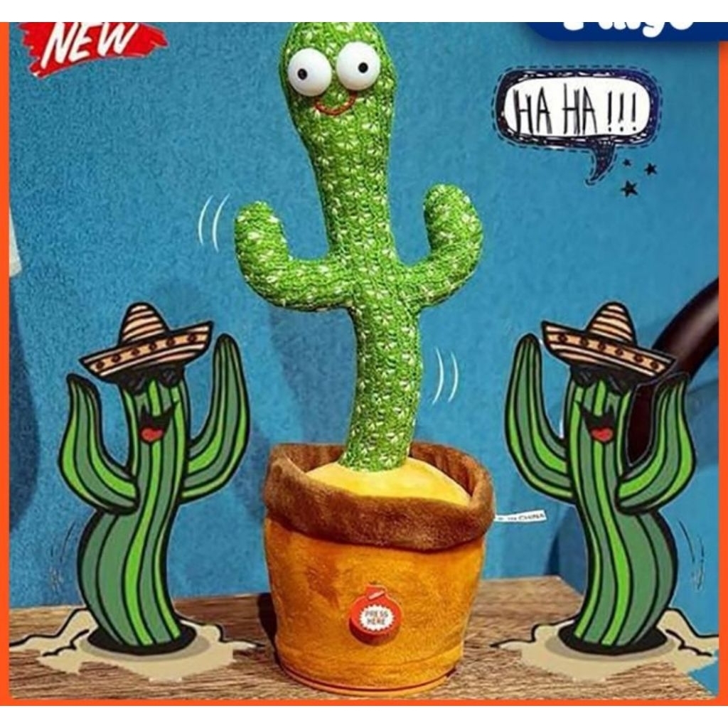 MAINAN KAKTUS DANCING KAKTUS MENARI TIRU SUARA REKAM