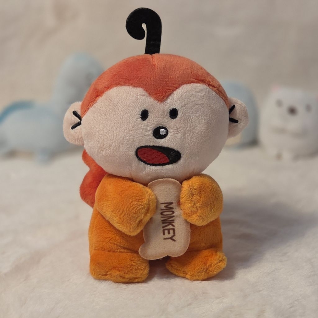 SK Japan Tabekko Animal Cracker Monkey Mascot Plush Keychain Original
