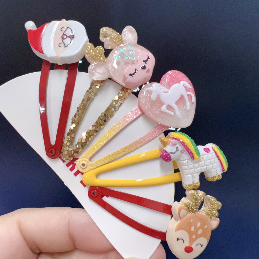 Penjepit ikat rambut anak tema hari natal / christmas day