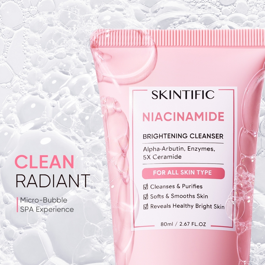 SKINTIFIC Niacinamide Brightening Facial Cleanser/Skintific Brightening Cleanser