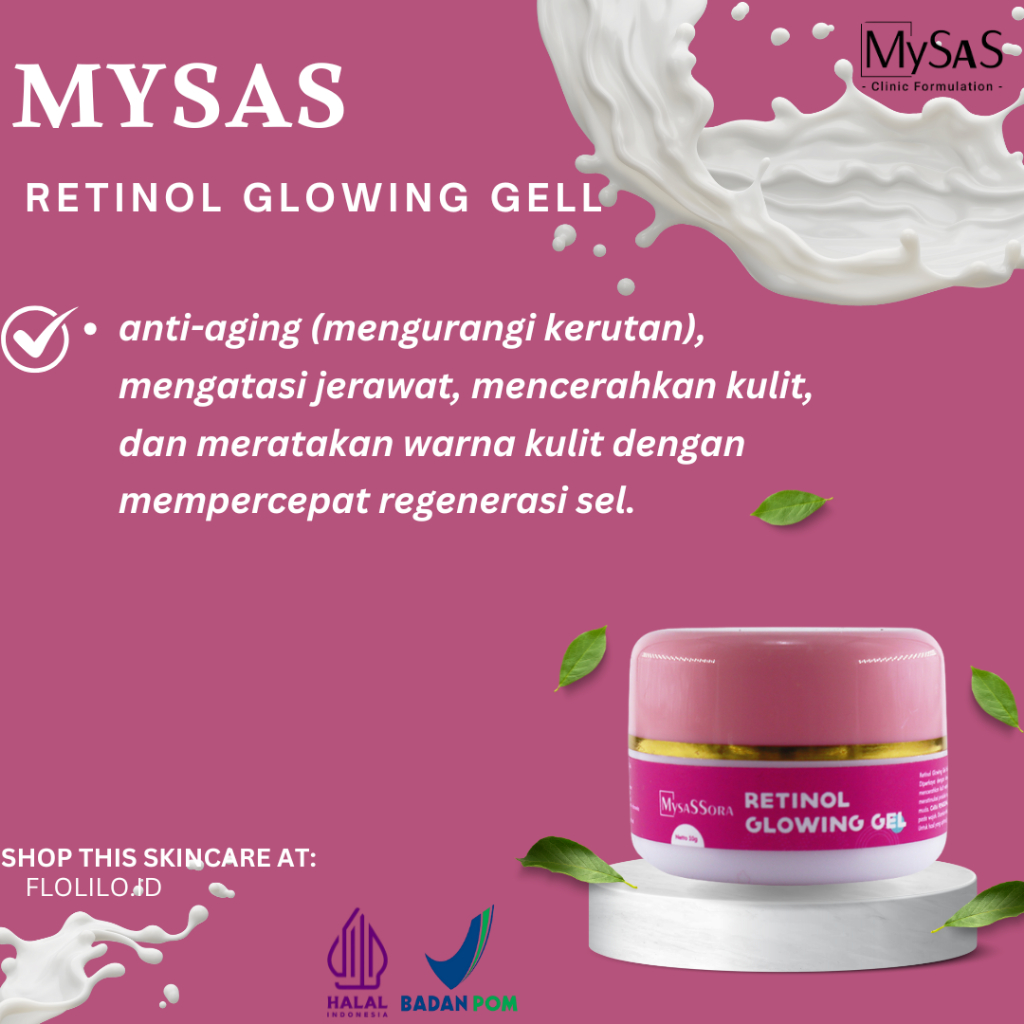 SKINCARE MYSAS RETINOL GEL GLOWING/CREAM RETINOL ASLI