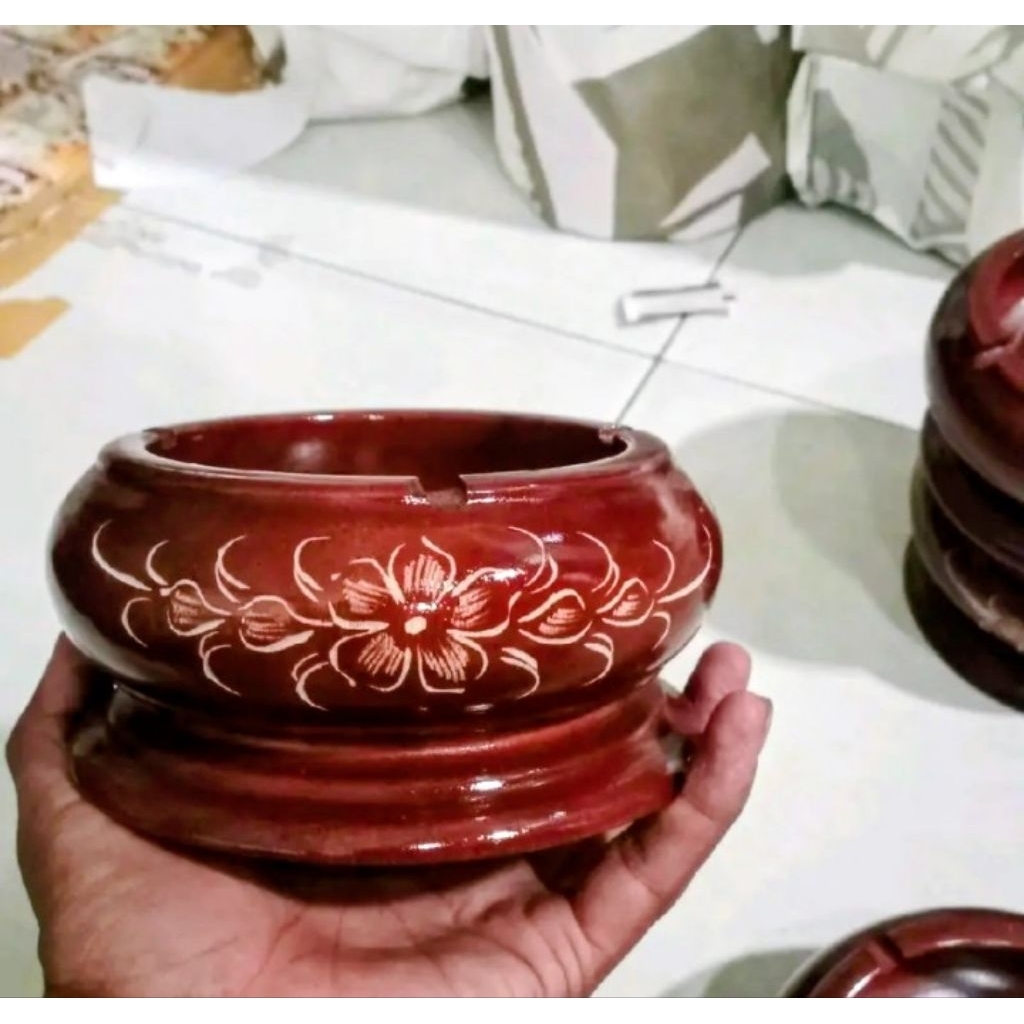 asbak kaki kayu jati # asbak bahan kayu jati