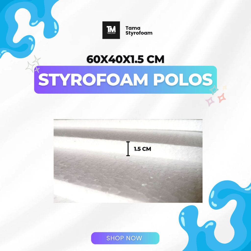 Styrofoam Lembaran | Ukuran 60x40x1.5 CM | Styrofoam Mading