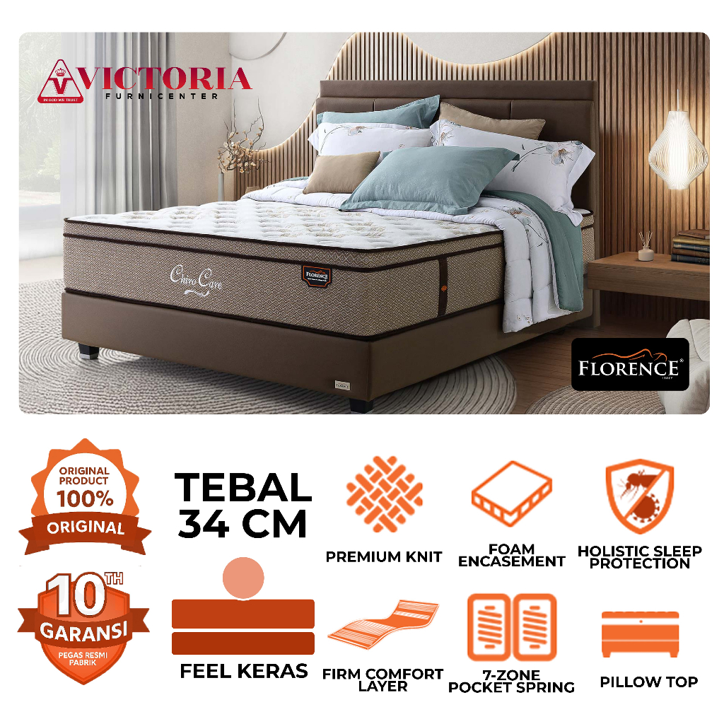 Florence Chiro Care Kasur Saja Only 160 x 200 160x200  Matras Mattress Spring Bed Springbed Termurah