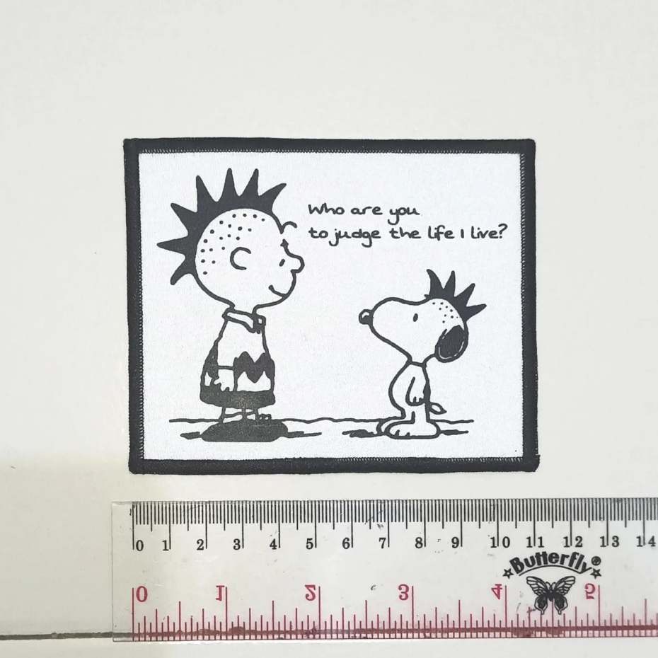 Emblem Sablon/Patch/Tambalan Celana Jaket Vest Sweater Topi Tas - Snoopy Punk