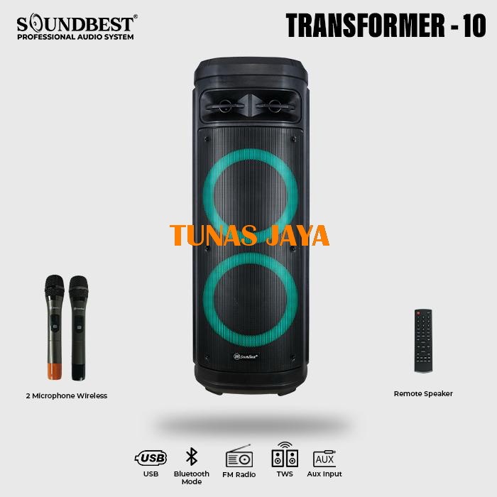 SPEAKER PORTABLE SOUNDBEST TRANSFORMER 10 (DOUBLE WOOFER) wireless speakers TRANSFORMER10 ORIGINAL