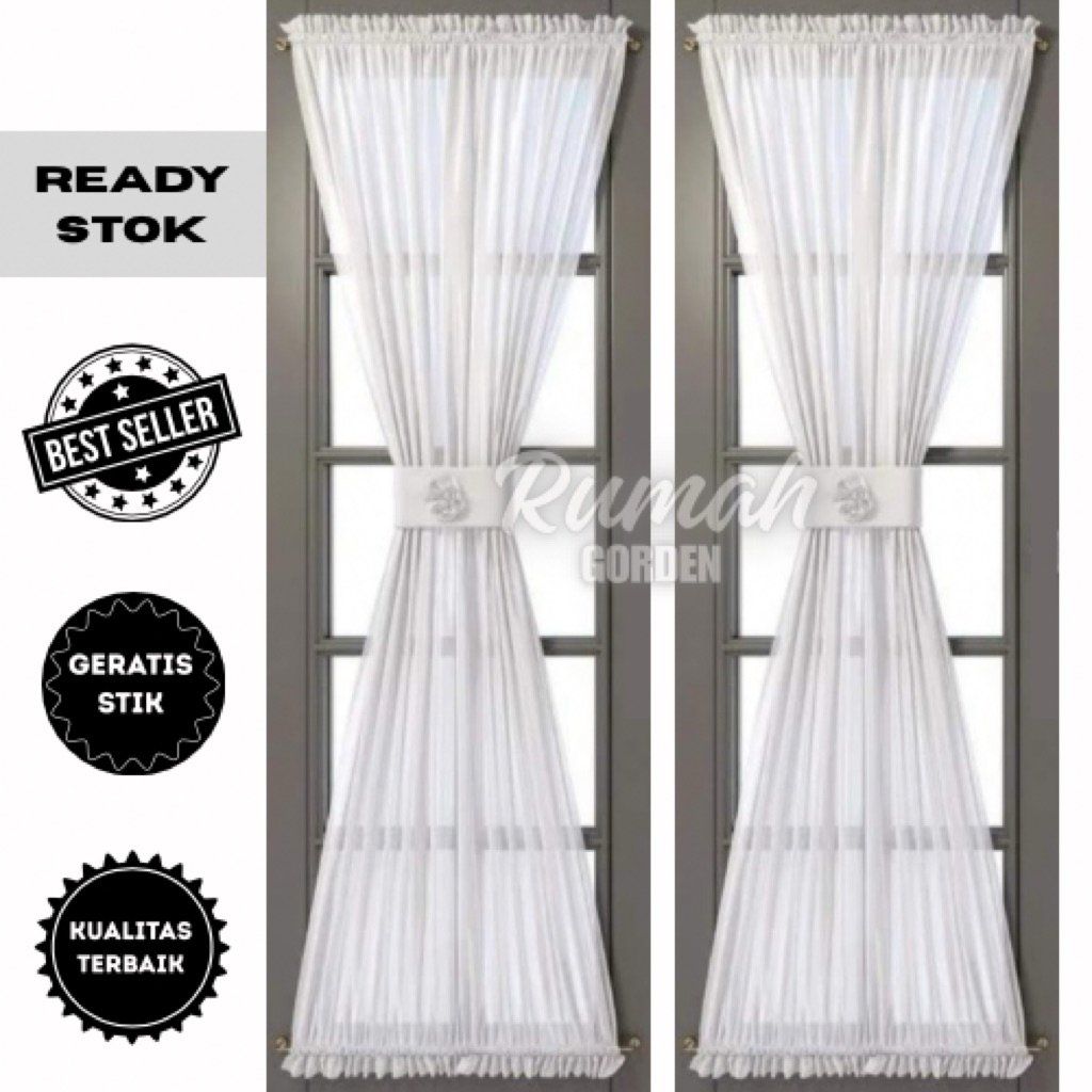 (PAKET KOMPLIT) Gorden Minimlalis Model pita Gorden KupuKupu Free stik Korden ikat pita gordyn vitra