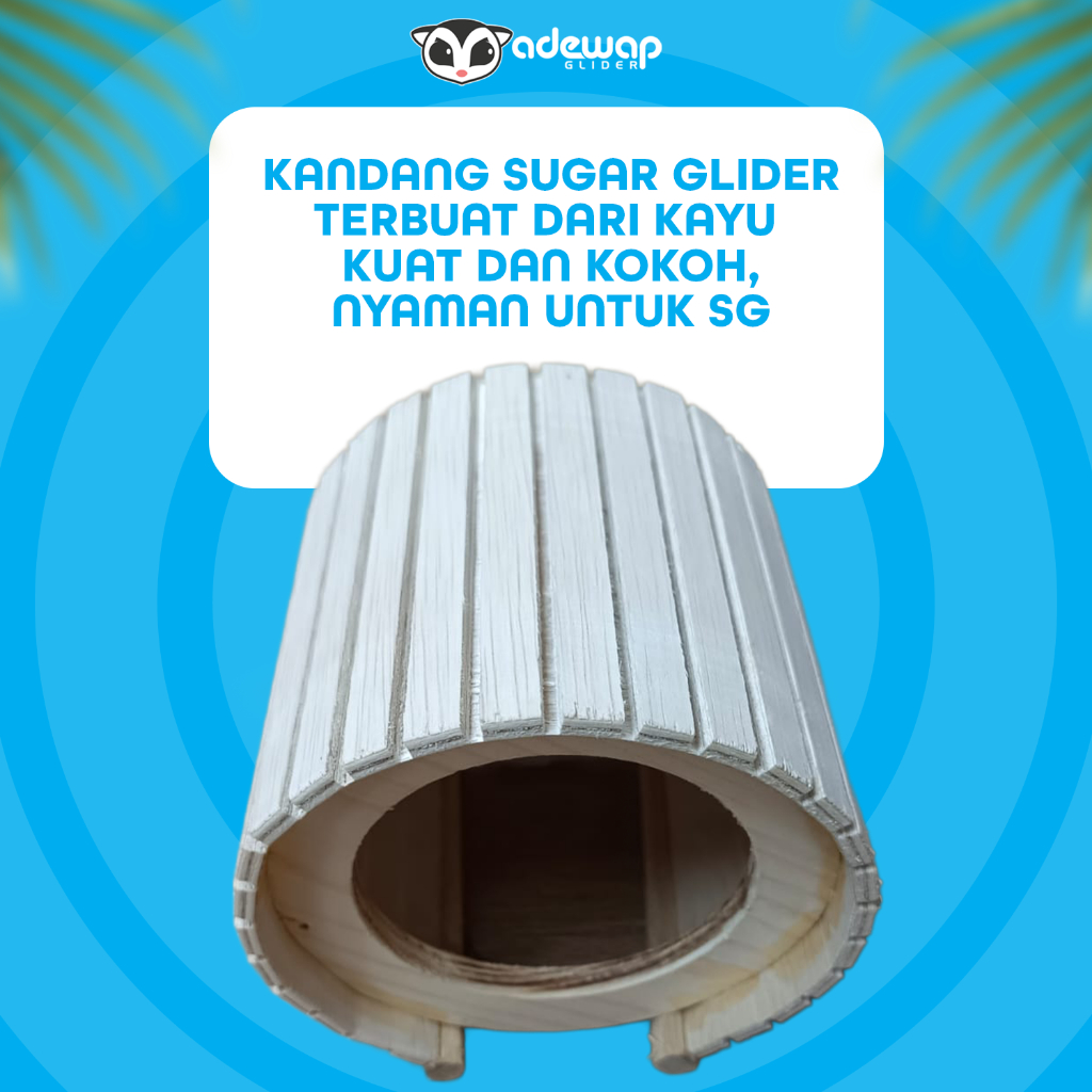 ADEWAP GLIDER Mini House Rumah Sugar Glider Bentuk BundarTempat Bersembunyi Bermain Sugar Glider Hamster