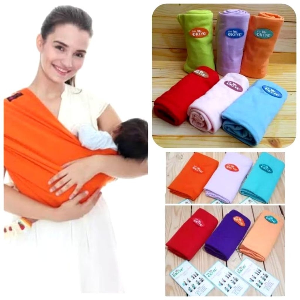 GENDONGAN bayi kaos geos okiyo polos/gendongan bayi geos okiyo polos