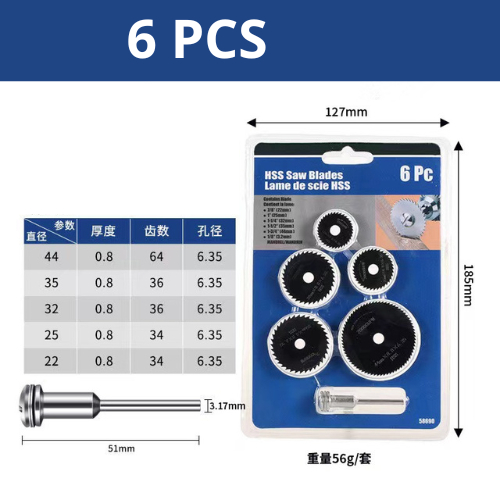 6 Pcs Mata Bor Gerinda Potong Kayu Mini Mandrel Mata Gergaji Mini