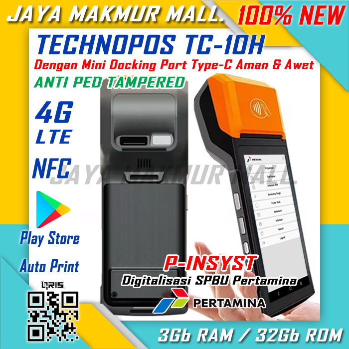 Digitalisasi SPBU PertaShop PertaMini TECHNOPOS TC-10H 4G LTE 3Gb Ram/32Gb Rom | 6Gb Ram/64Gb Rom (U
