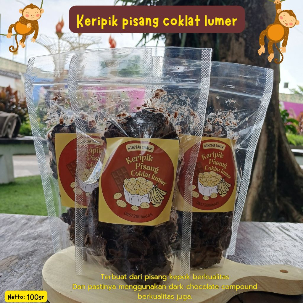 keripik pisang coklat lumer / pisang kepok / keripik pisang kepok / keripik pisang coklat lumer kema
