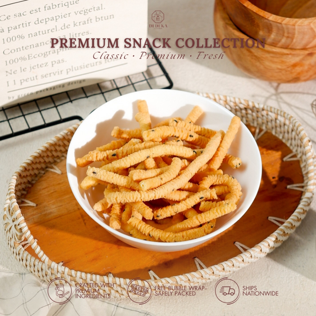Stik Keju Ulat Sutra Premium | Snack Cheese Stick Gurih Renyah by Dedekapatisserie