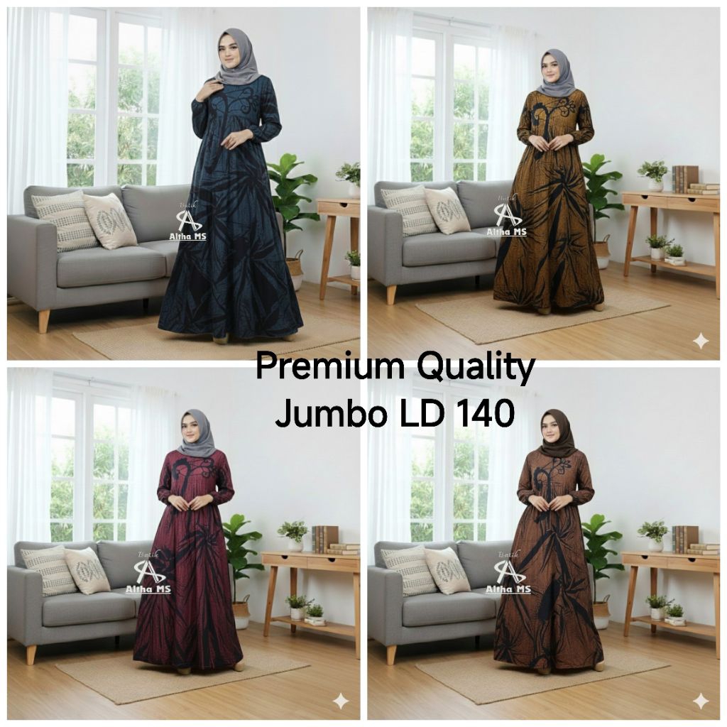 Gamis Twill Jumbo Ori Premium Ld 140 Tebal Daster Panjang Twiil Cap Pekalongan Tuil Ory Twil Tuwil