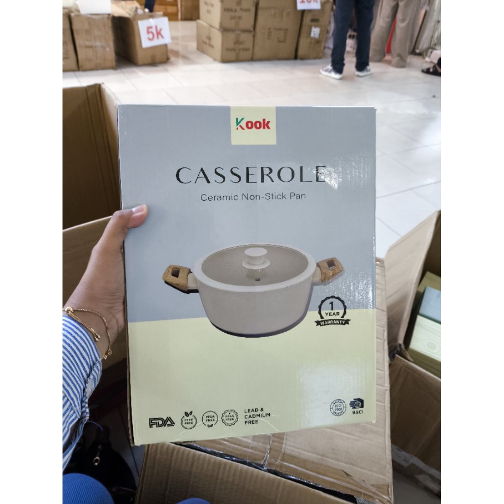 CASSEROLE KOOK CERAMIC NON STICKY PAN, PAN CERAMIC CASSEROLE NON STICKY