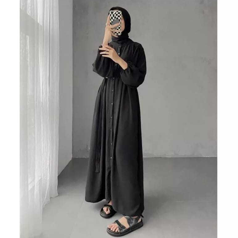 QAYLA DRESS - GAMIS FULL KANCING - GAMIS PUTIH POLOS - GAMIS KERINKEL HIJAB - GAMIS WANITA TERBARU -