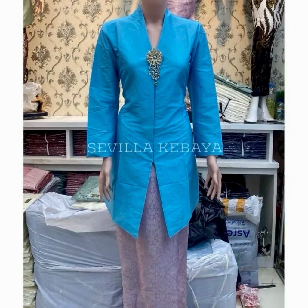 Set kebaya tunik Melayu jumbo / kebaya ncim tafeta busui friendly jumbo