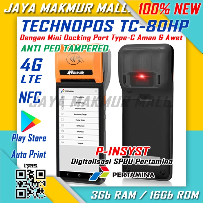 Digitalisasi SPBU PertaShop PertaMini TECHNOPOS TC-80HP 4G LTE 3Gb Ram/16Gb Rom | 5Gb Ram/16Gb Rom (