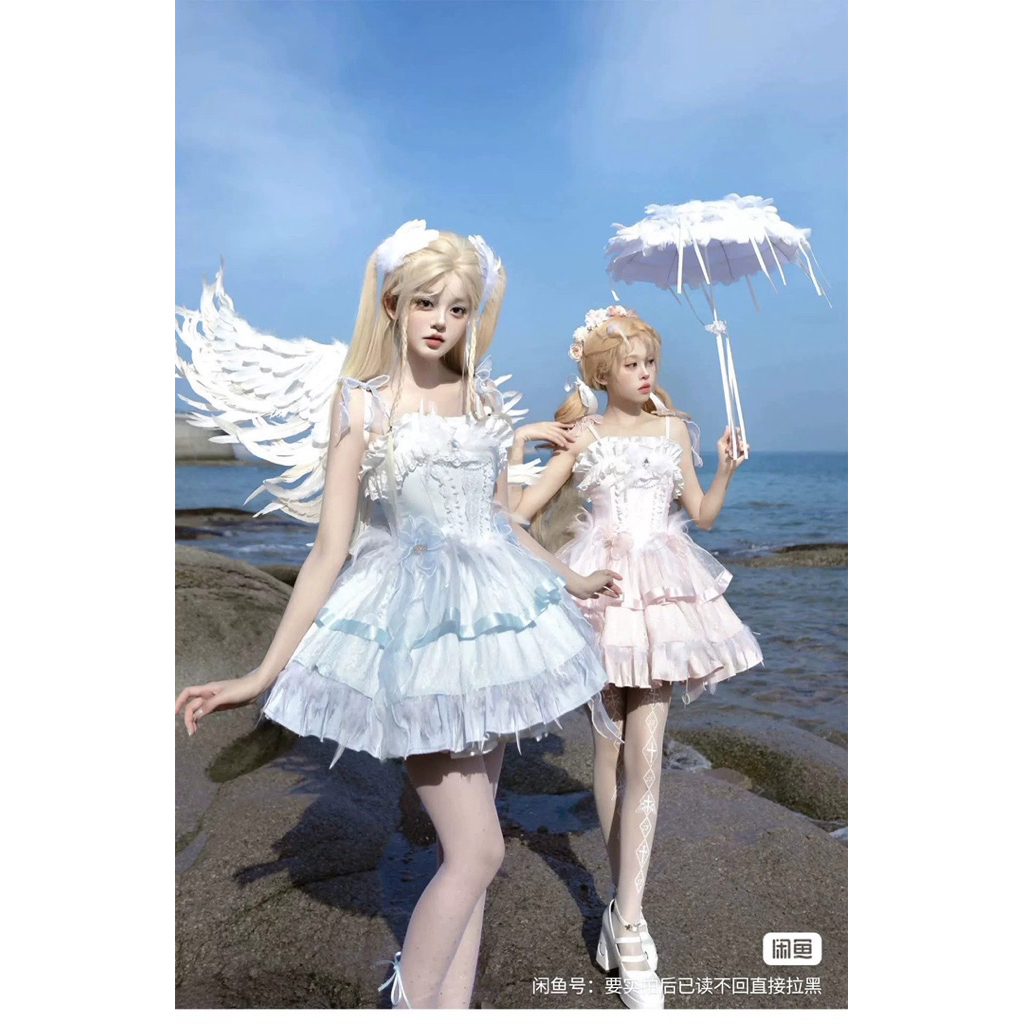 Blue Angel Lolita Fairy Dress Natal Christmas Dress